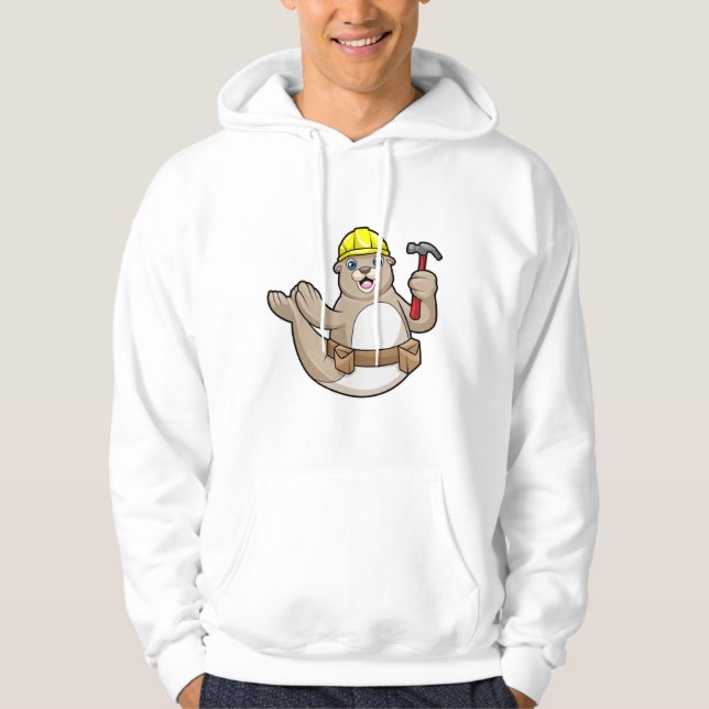Försegla som Carpenter med Hammer & Hat Hoodie (Framsida)