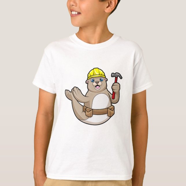 Försegla som Carpenter med Hammer & Hat T Shirt (Framsida)