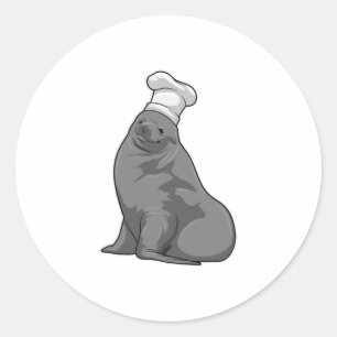 Försegla som Cook med Chef hat Runt Klistermärke