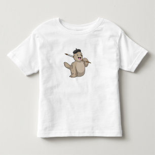 Försegla som målarfärg med färgpensel t shirt