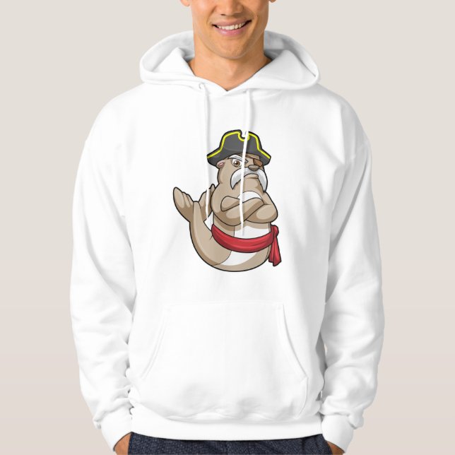 Försegla som Pirat med Pirat hat Hoodie (Framsida)