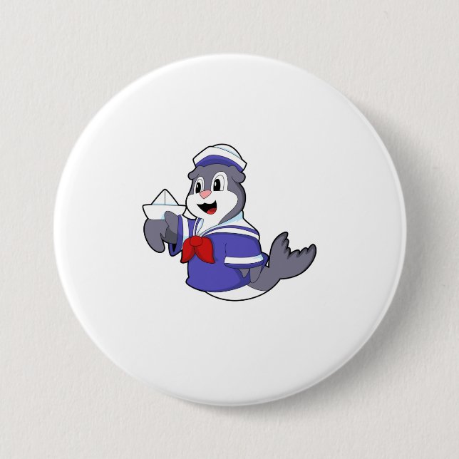 Försegla som sjöman med båt knapp (Framsida)