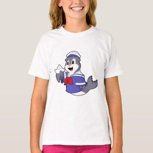 Försegla som sjöman med båt t shirt