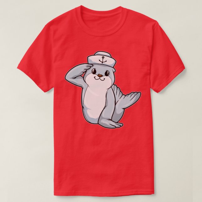 Försegla som sjöman med Hat 1 T Shirt (Design framsida)