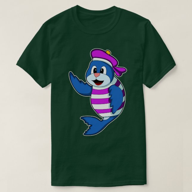 Försegla som sjöman med hög t shirt (Design framsida)