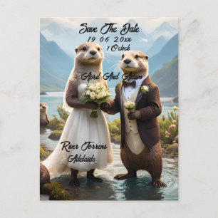 **"Förseglad med kyss: Otterly in Kärlek"** Meddelande Vykort
