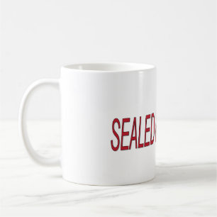 förseglade med kyss-kärlek-citattecken kaffemugg
