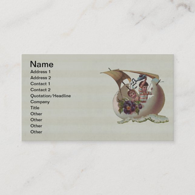 Förseglande äggbarn med Antique Påsk Card Visitkort (Framsida)