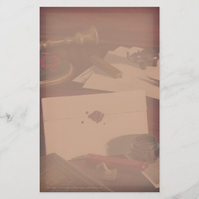 Förseglat brev på antik skrivbordbrevpapper brevpapper (Framsida)