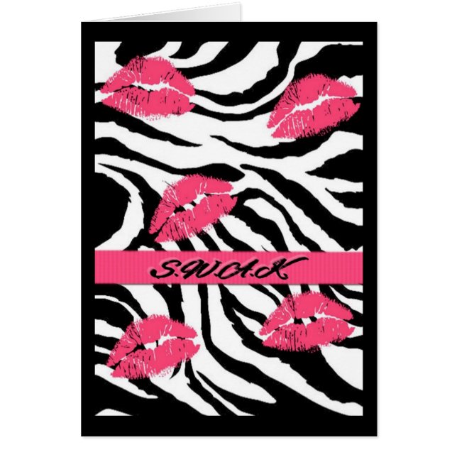 Förseglat med ett Kiss Zebra Rand-anteckningskort OBS Kort (Framsidan)