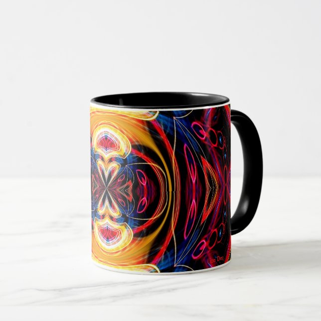 "Förseglat med kyss" Neon Psychedelic Mugg (Framsida höger)