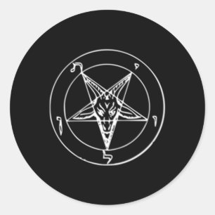 Försegling av baphomet occult Satanic Pentagram go Runt Klistermärke