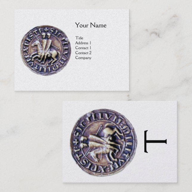 FÖRSEGLING AV DEN Vita Pearl SOM ÄR KNIGHTS MMPLAR Visitkort (Fram/baksida)