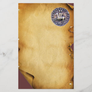 FÖRSEGLING AV KNIGHTS TEMPLAR, Brown Parchment Brevpapper