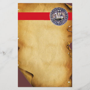 FÖRSEGLING AV KNIGHTS TEMPLAR, Brown Parchment Brevpapper