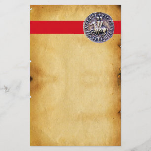 FÖRSEGLING AV KNIGHTS TEMPLAR, Brown Parchment Brevpapper