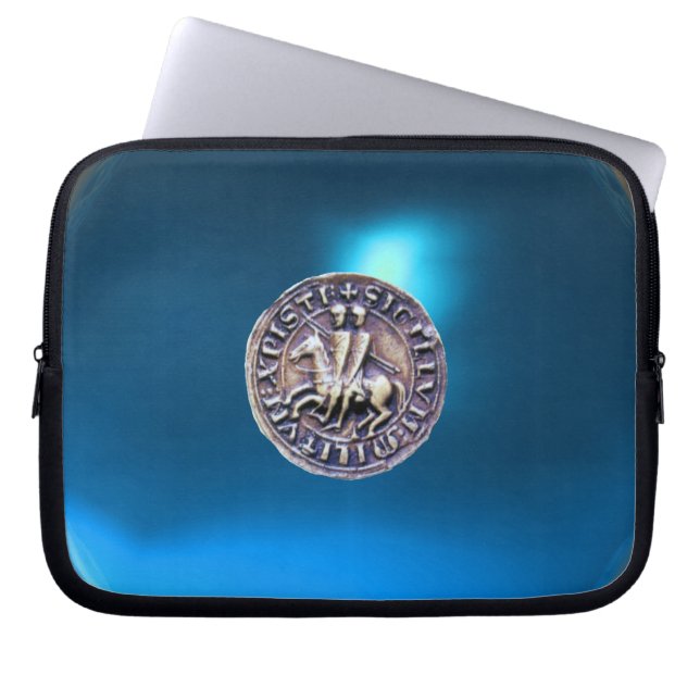 FÖRSEGLING AV KNIGHTS TEMPLAR grått gem blue Laptop Sleeve (Framsidan)