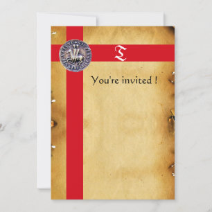 FÖRSEGLING AV KNIGHTS TEMPLAR, Monogram Parchment Inbjudningar
