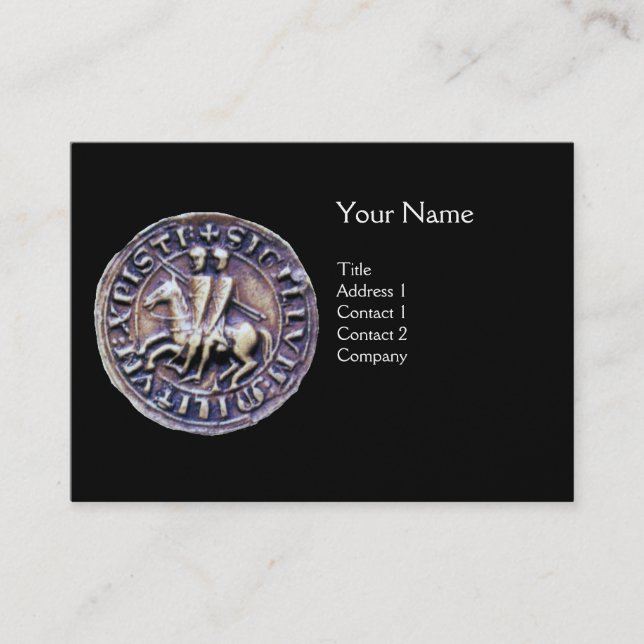 FÖRSEGLING AV KNIGHTS TEMPLAR MONOGRAM platinum Visitkort (Framsida)