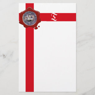 FÖRSEGLING AV KNIGHTS TEMPLAR, Monogram, Vit Brevpapper