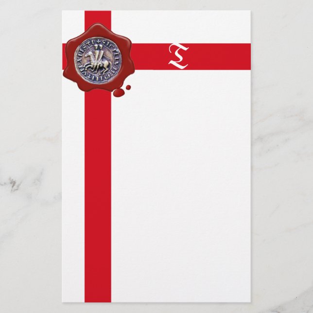 FÖRSEGLING AV KNIGHTS TEMPLAR, Monogram, Vit Brevpapper (Framsida)