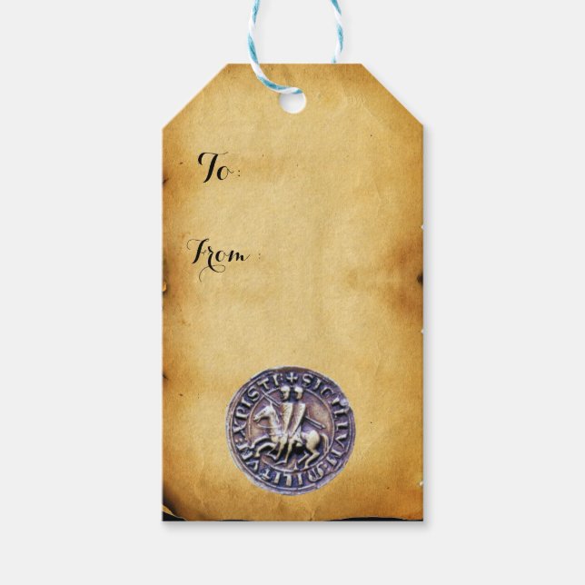 FÖRSEGLING AV KNIGHTS TEMPLAR PARchMENT Presentetikett (Framsidan)