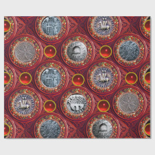 FÖRSEGLING AV KNIGHTS TEMPLAR Red Ruby Gems Presentpapper