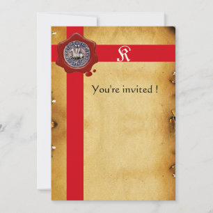FÖRSEGLING AV KNIGHTS TEMPLAR, Red Vax Monogram, F Inbjudningar