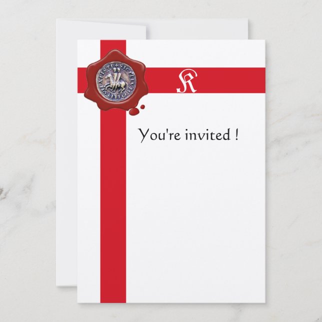 FÖRSEGLING AV KNIGHTS TEMPLAR, Red Vax Monogram, F Inbjudningar (Framsida)