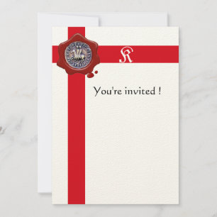 FÖRSEGLING AV KNIGHTS TEMPLAR, Red Vax Monogram, F Inbjudningar
