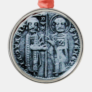 FÖRSEGLING AV lilan MONOGRAM AV KNIGHTS TEMPLAR Julgransprydnad Metall