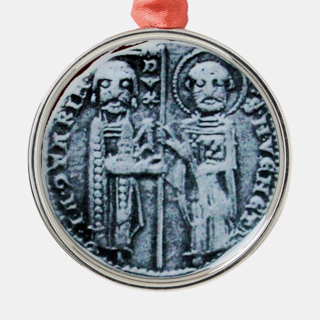 FÖRSEGLING AV lilan MONOGRAM AV KNIGHTS TEMPLAR Julgransprydnad Metall (Framsidan)