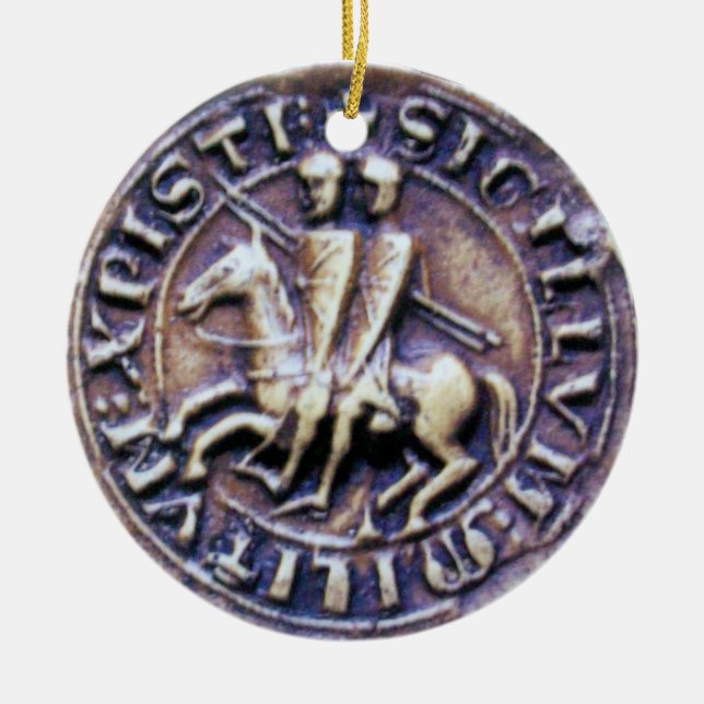 FÖRSEGLING AV VISIGHTS TEMPLAR MONOGRAM Gem white Julgransprydnad Keramik (Framsidan)
