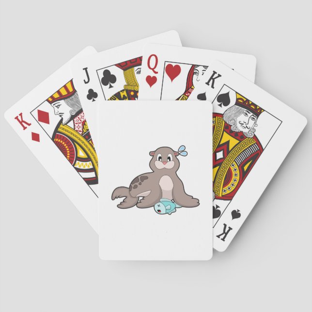 Försegling med fisk casinokort (Baksidan)