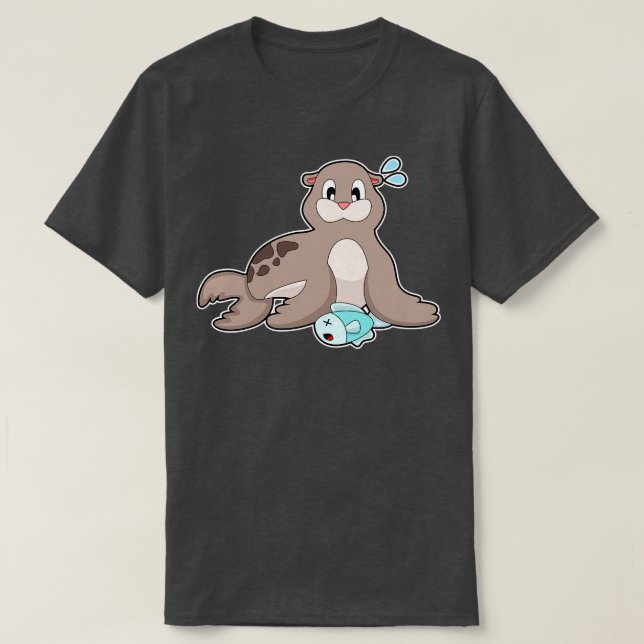 Försegling med fisk t shirt (Design framsida)