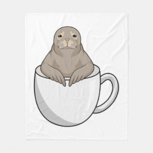 Försegling med kaffe kopp fleecefilt