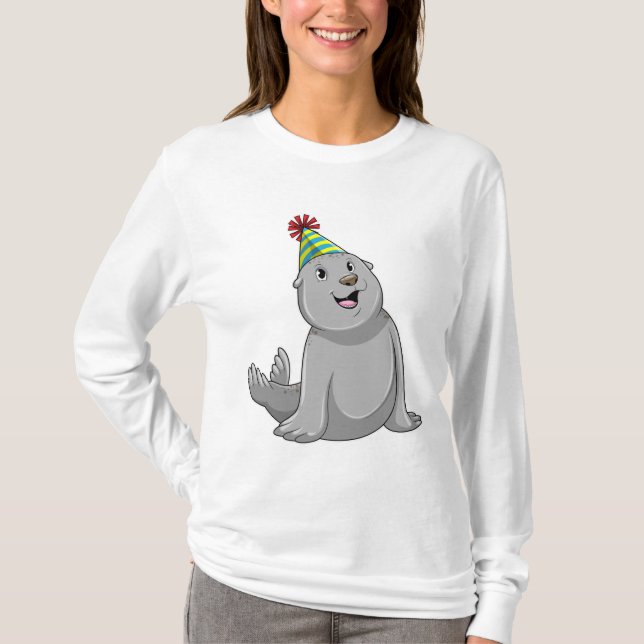 Försegling med Party hat Party T Shirt (Framsida)