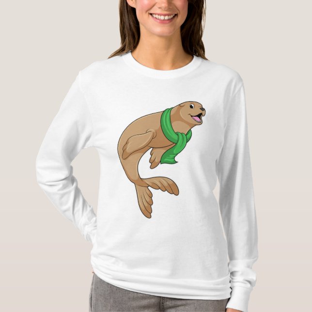 Försegling med Scarf T Shirt (Framsida)