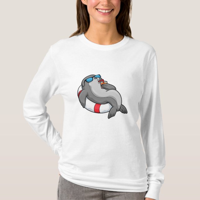 Försegling med Simma ring & Drink T Shirt (Framsida)