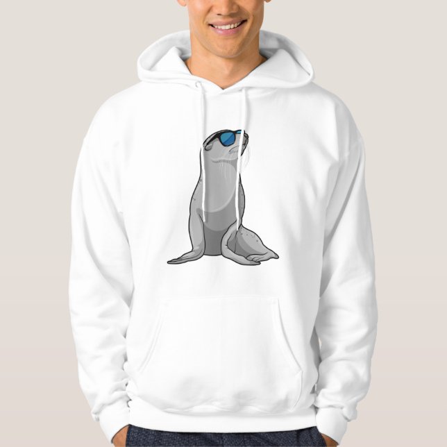Försegling med solglasögon hoodie (Framsida)