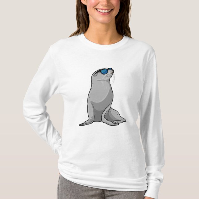 Försegling med solglasögon t shirt (Framsida)