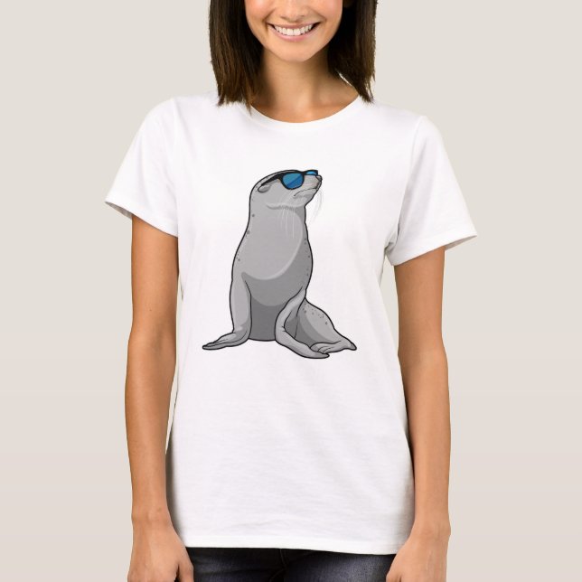Försegling med solglasögon t shirt (Framsida)