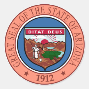 Försegling till Arizona-staten USA Round Sticker Runt Klistermärke