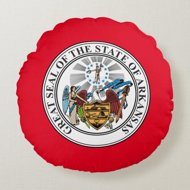 Förseglingen av Arkansas Rund Kudde (Framsidan)