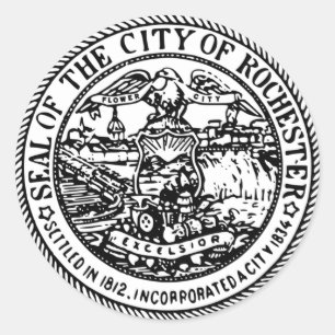 Förseglingen av Rochester, NY Runt Klistermärke