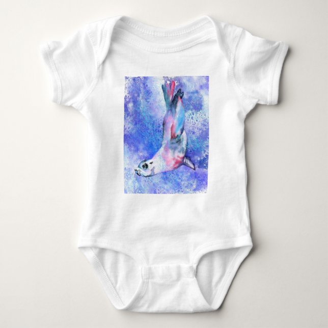 Förseglingen Baby Bodykostym - målning T Shirt (Framsida)
