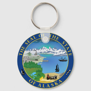 Förseglingen i Alaska-staten USA Keychain Nyckelring