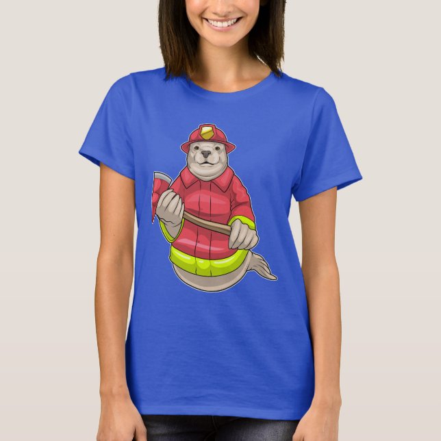 Förseglingsbrandsläckare Ax Brandavdelning T Shirt (Framsida)