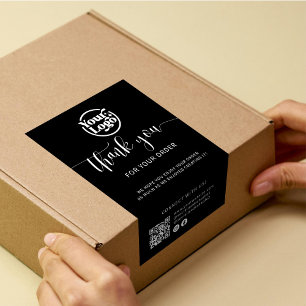 Förseglingsetikett för Logotyp QR-kod för packning Rektangulärt Klistermärke