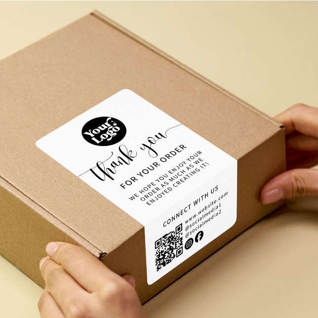 Förseglingsetikett för skeppskod QR Paket White Bo Fraktsedel (Skapare uppladdad)
